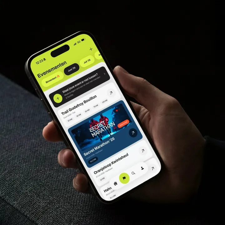 Telefoon met de Race With Me app